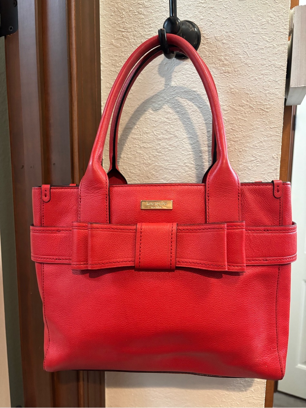 kate spade Red Bow-Detail Leather Tote